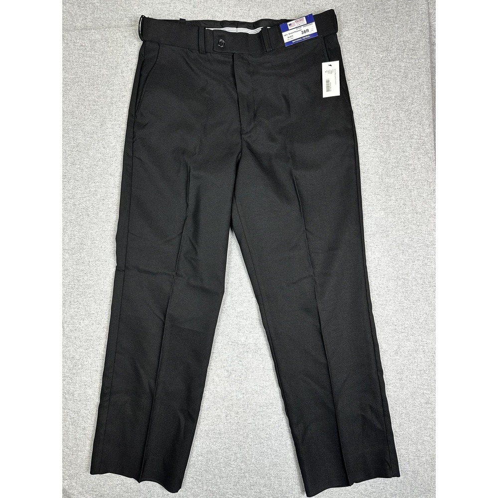 National Patrol Pants Mens 38x30 Black Stretch Security Uniform Dress Workwear